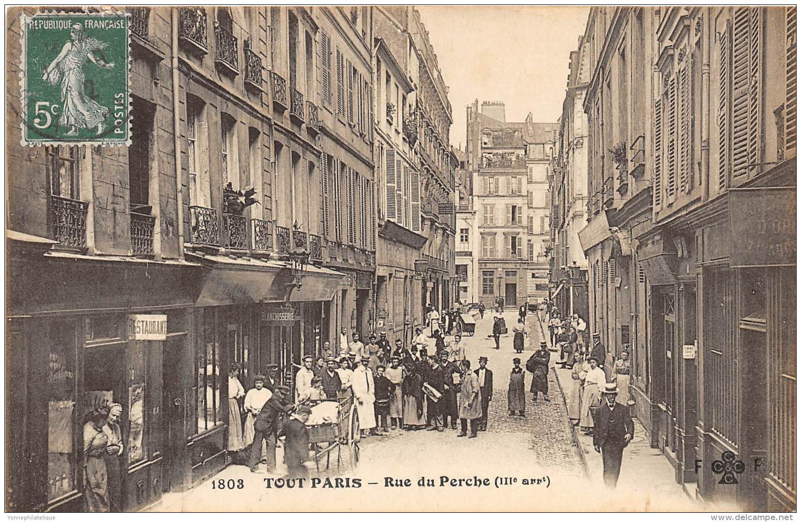 75- PARIS 03  / 75615 - Rue du Perche - Beau cliché animé - Tout Paris