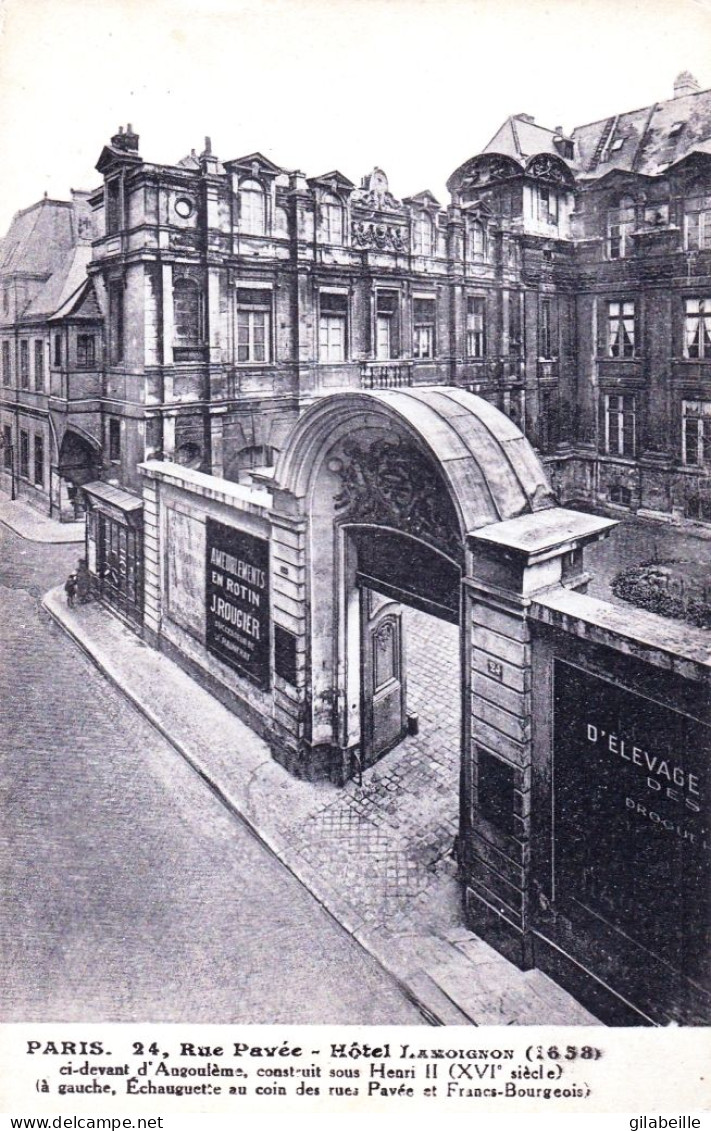 75 - PARIS 04 - 24 rue pavée - hotel Lamoignon