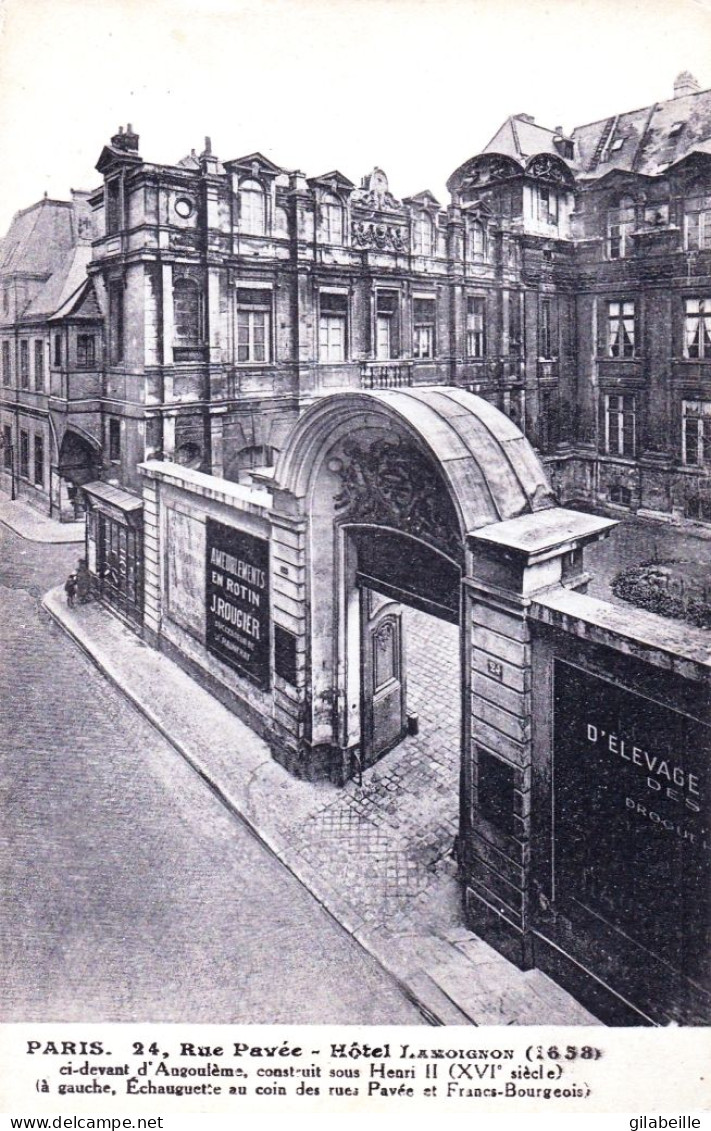 75 - PARIS 04 - 24 rue pavée - hotel Lamoignon