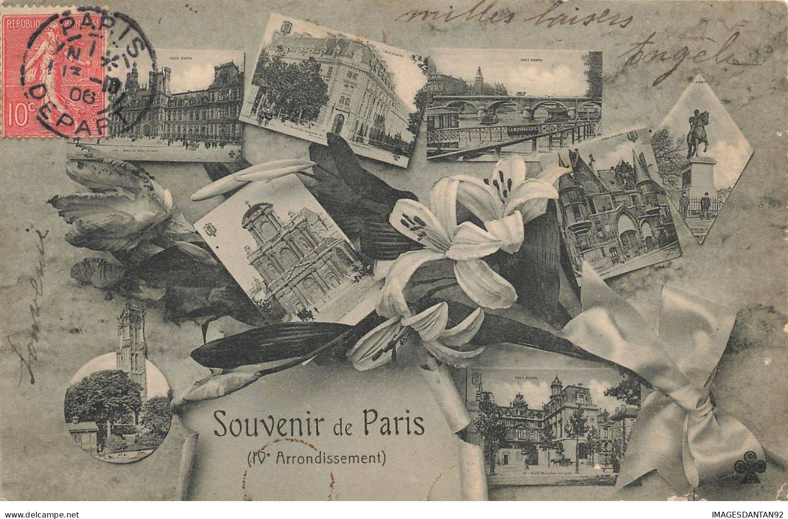 75 PARIS 04 AH#AL00655 SOUVENIR DE PARIS AVEC PHOTOS MONUMENTS