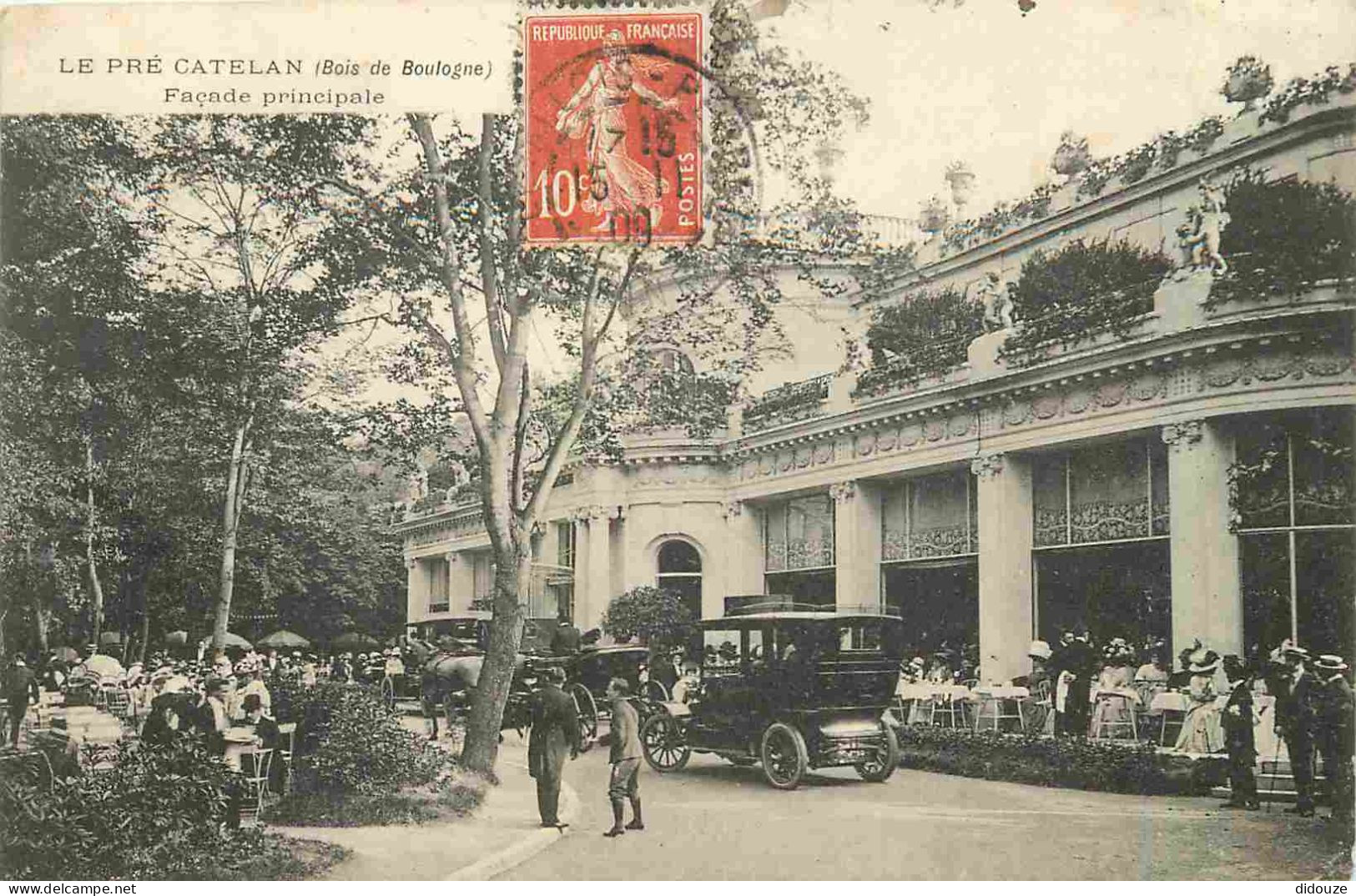75 - Paris 16 - Bois de Boulogne - Le Pré Catelan - Façade principale - Animée - Automobiles - CPA - Oblitération ronde