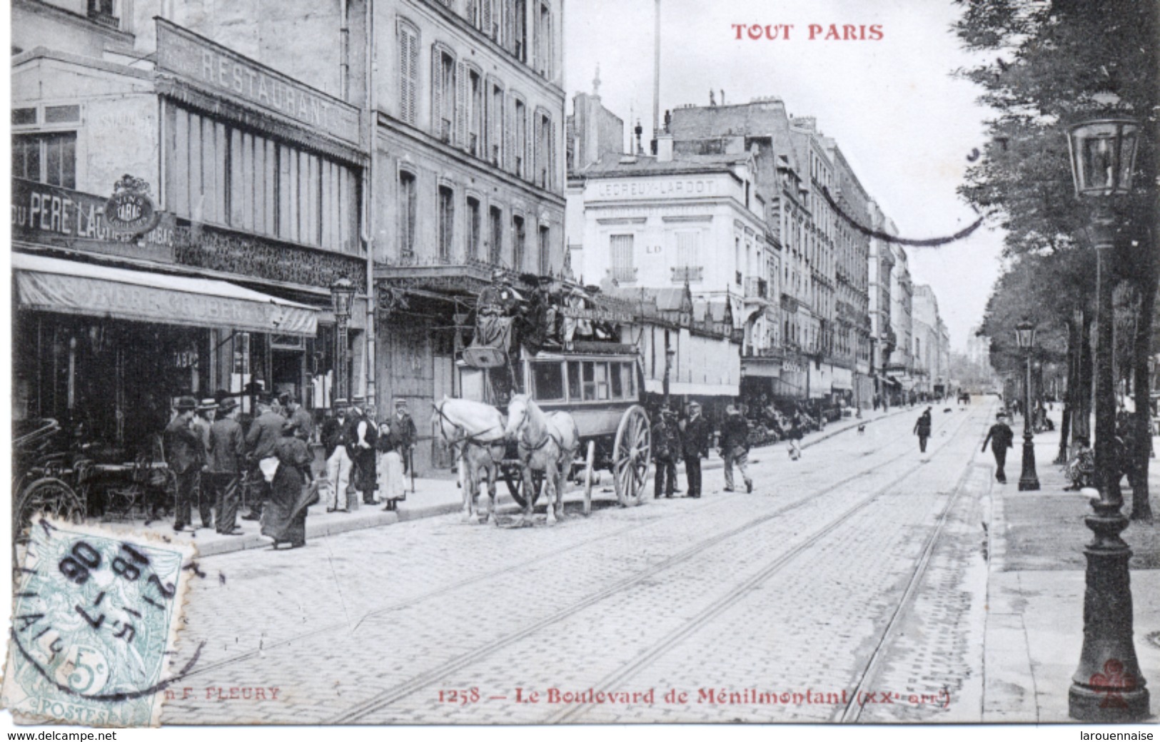 75 - Paris 20  : Le Boulevard de Ménilmontant .