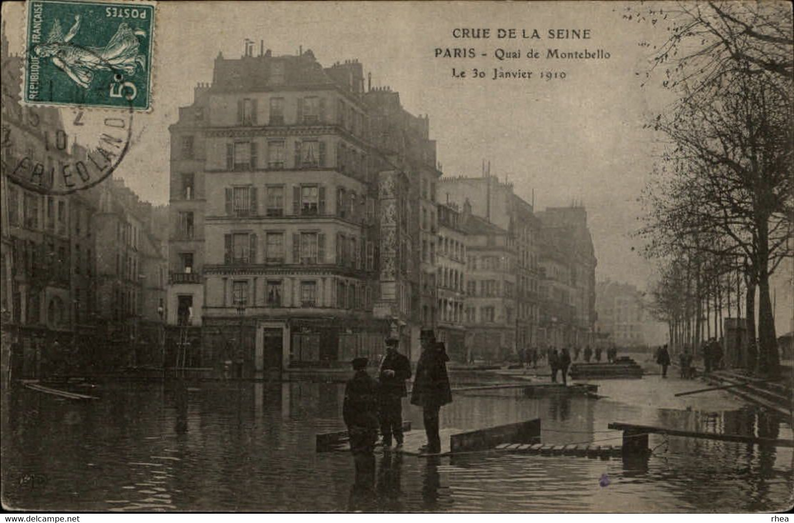 75 - PARIS - arrondissement 15 - quai de Montebello - inondations de 1910