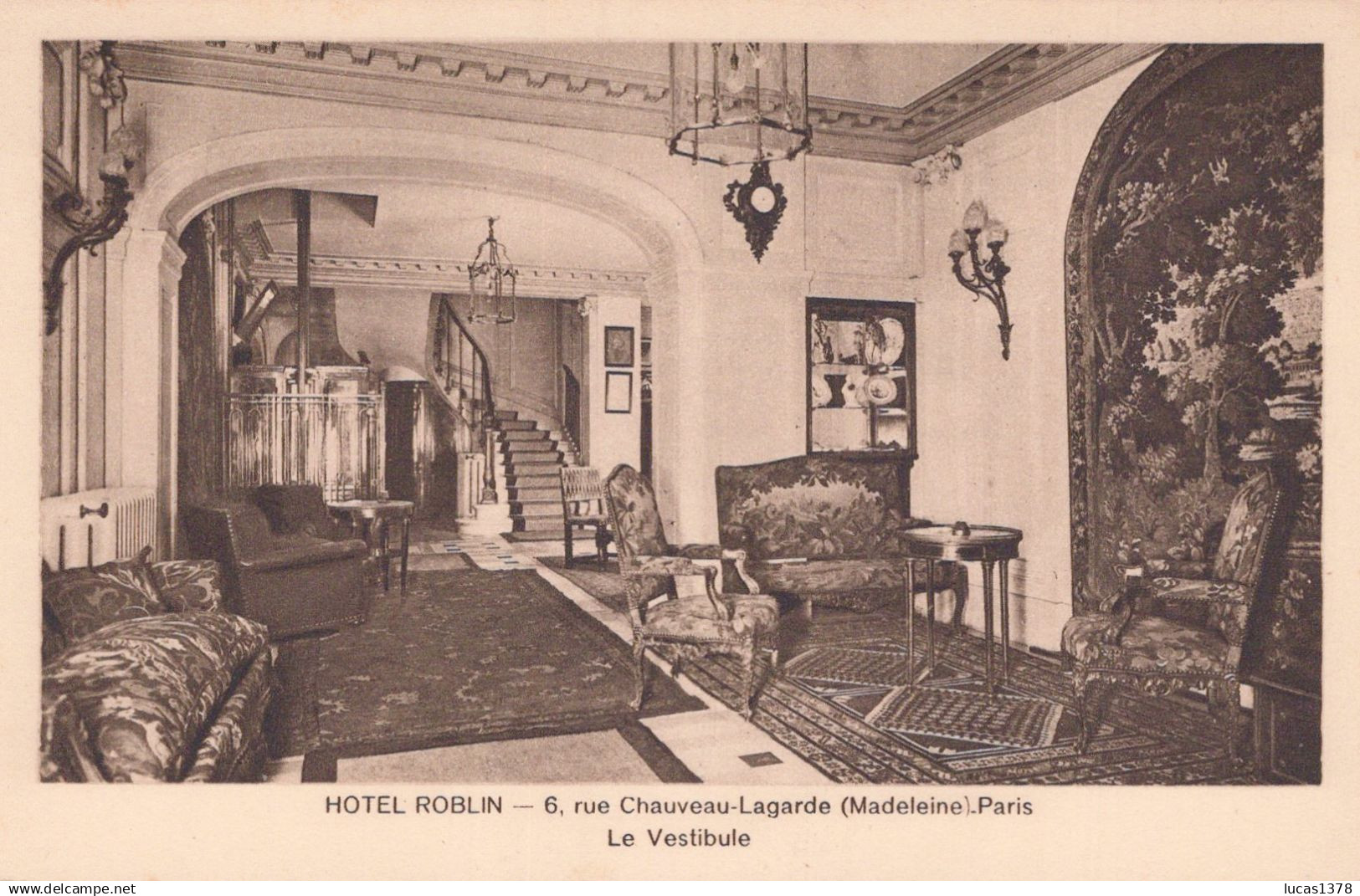 75 / PARIS - Hotel ROBLIN  / 6 rue Chauveau-Lagarde - Le Vestibule