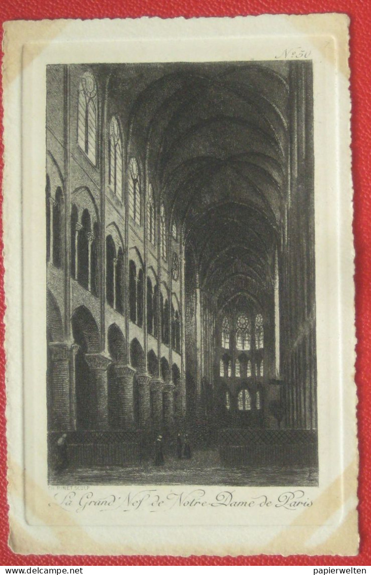 75 Paris - Künstlerkarte (Charles Pinet) La Grand Nef de Notre Dame de Paris