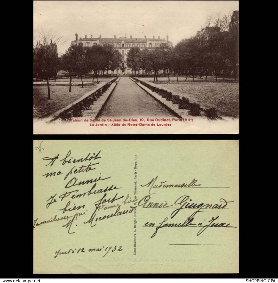 75 - Paris - Maison de Sante de St Jean de Dieu 19 rue Oudinot