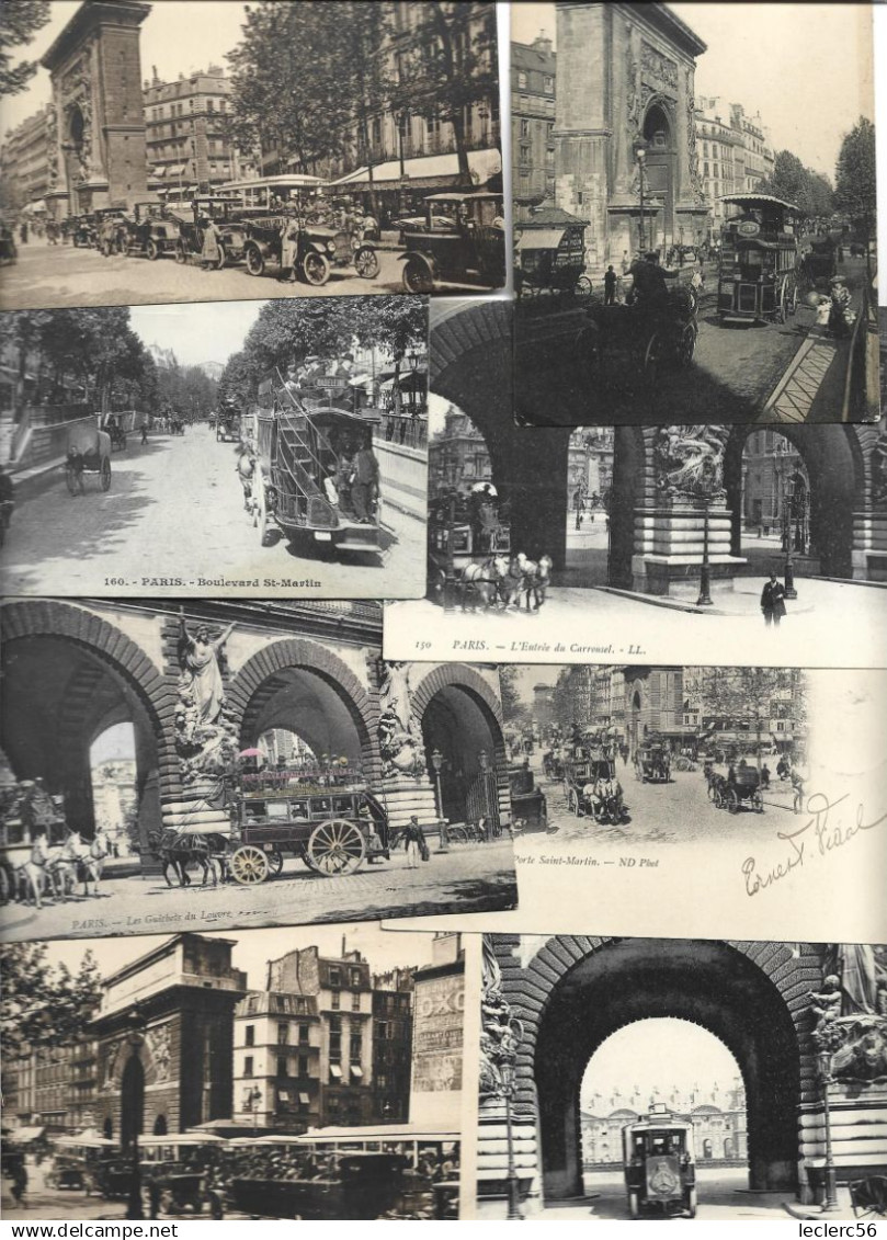 75 PARIS Transports urbains surface LOT DE 8 CPA 2 SCANS