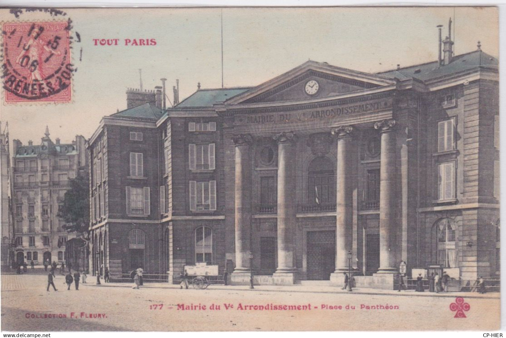75 - TOUT PARIS - 5° ARRONDISSEMENT - PLACE DU PANTHEON ET  MAIRIE DU V° ARRONDISSEMENT