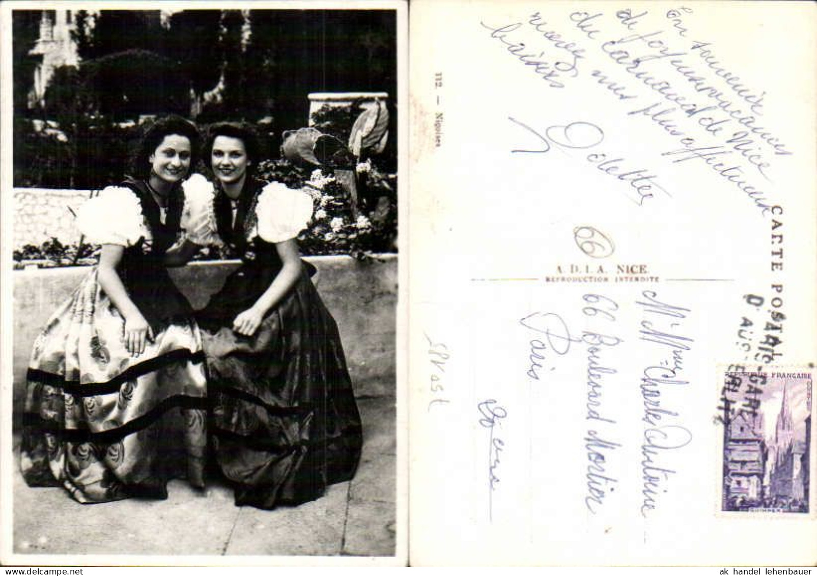 750185 Cote D`Azur French Riviera Nice Nizza Costumes Trachten