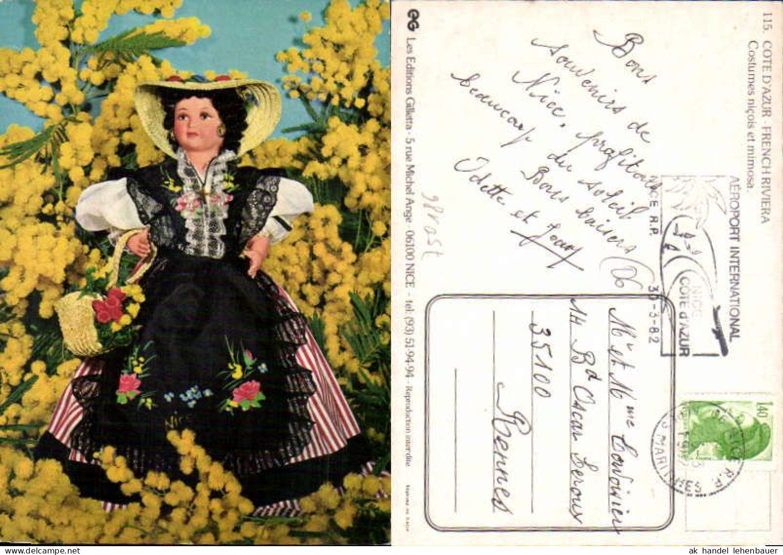 750186 Cote D`Azur French Riviera Nice Nizza Costumes Trachten