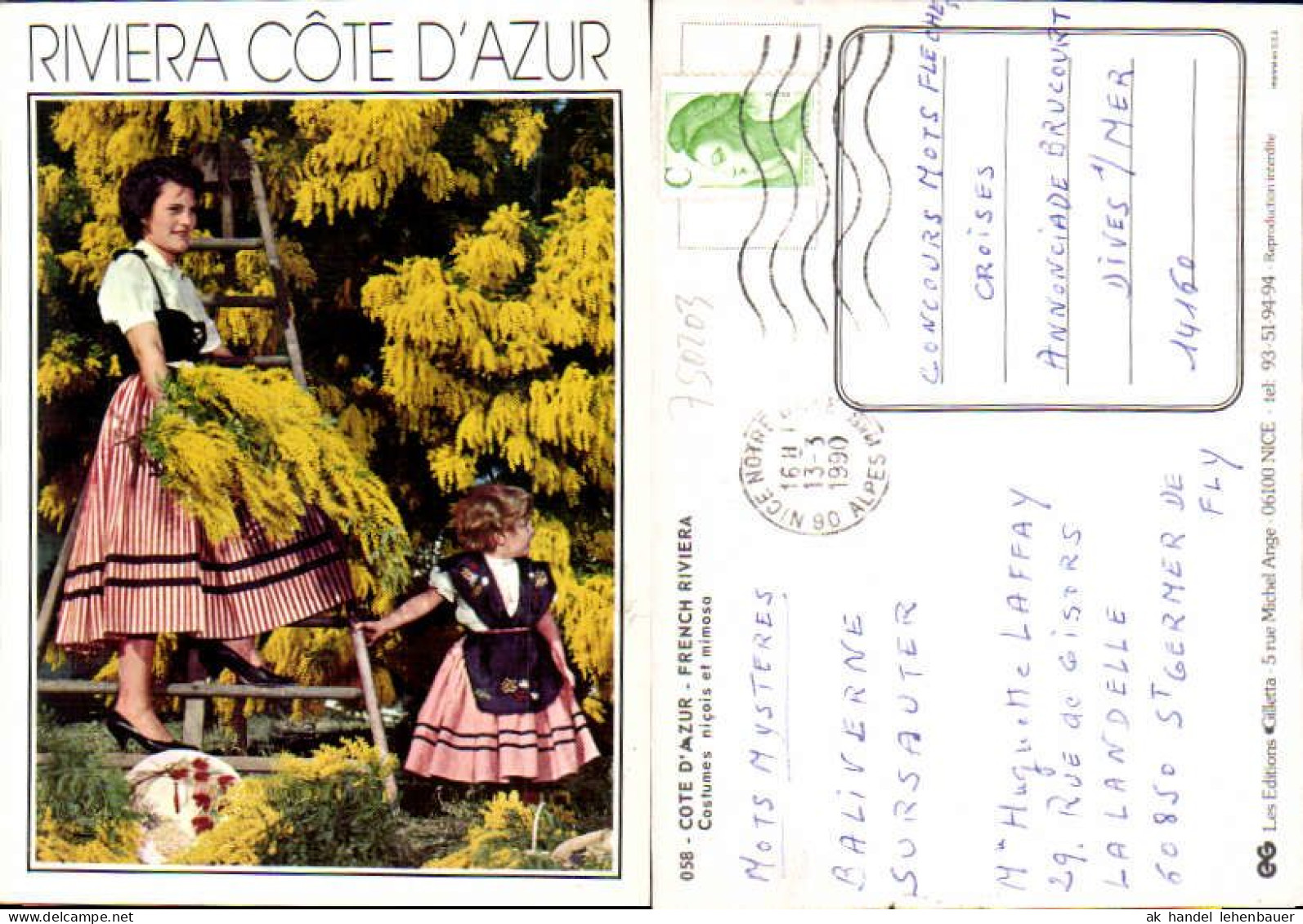 750203 Cote D`Azur French Riviera Nice Nizza Costumes Trachten