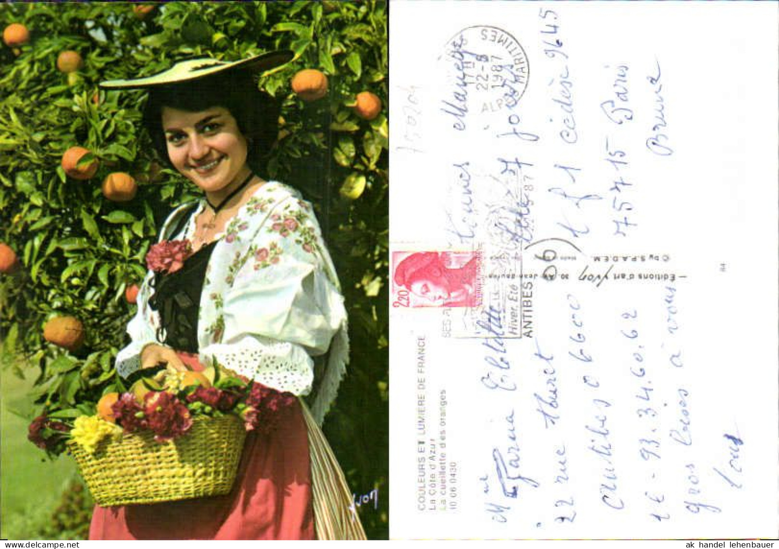 750204 Cote D`Azur French Riviera Nice Nizza Costumes Trachten