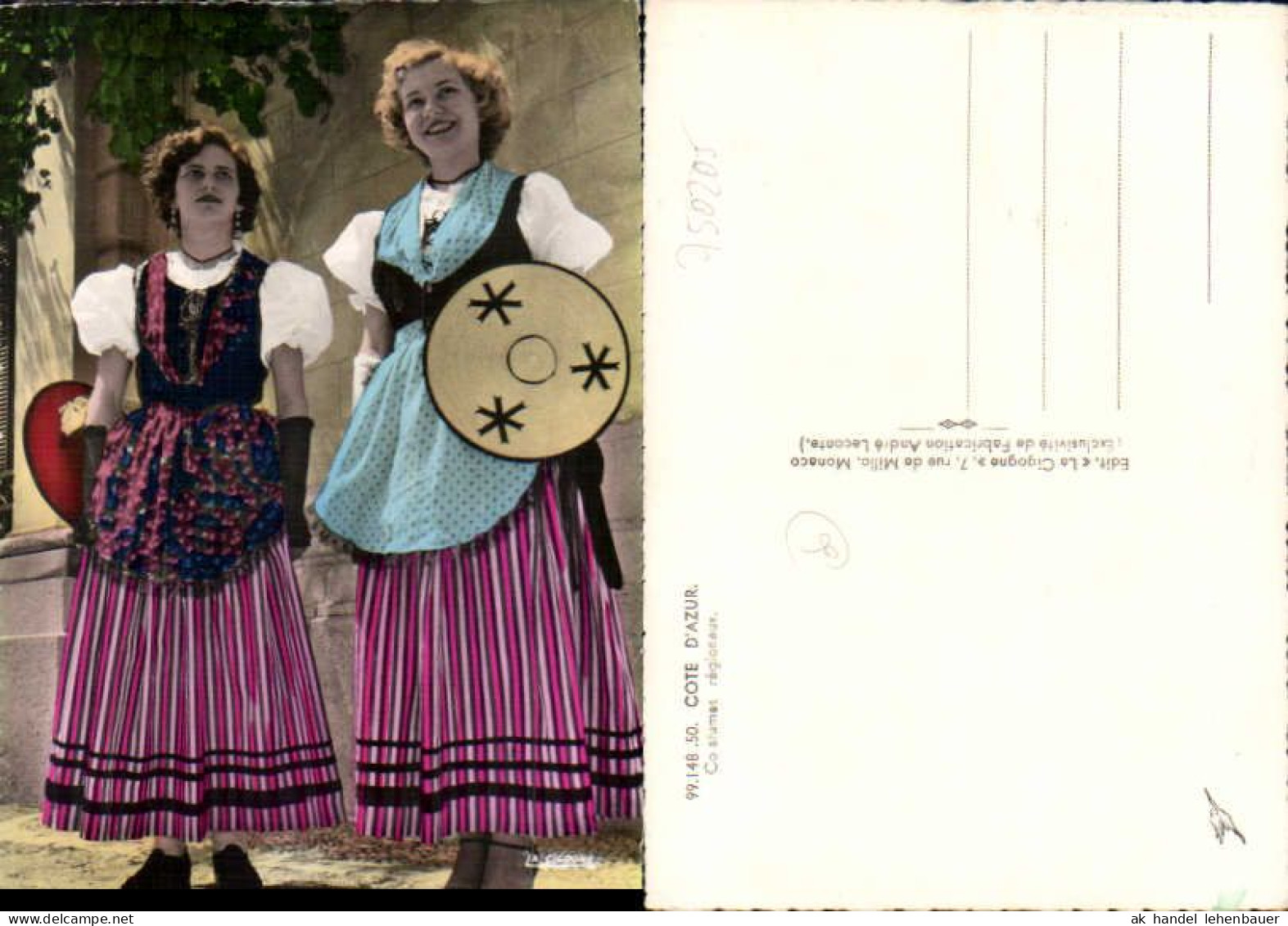 750205 Cote D`Azur French Riviera Nice Nizza Costumes Trachten