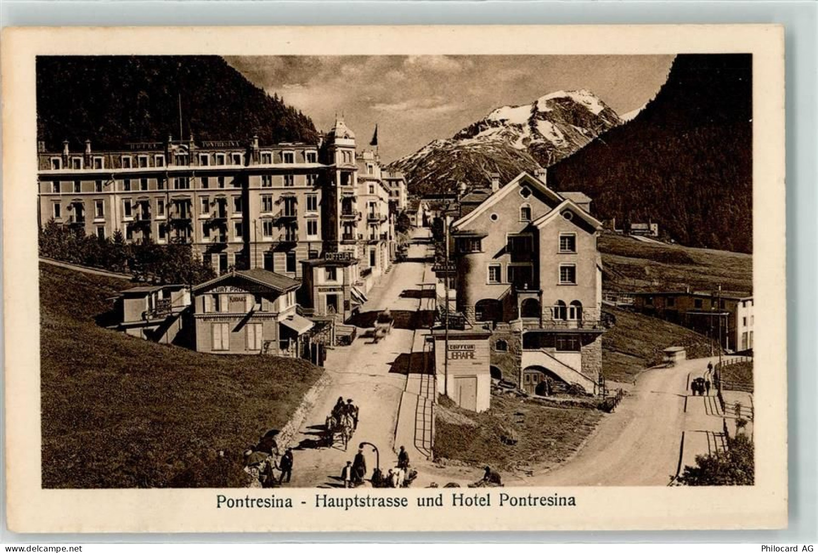 7504 Pontresina - Hauptstrasse und Hotel Pontresina - 13197674