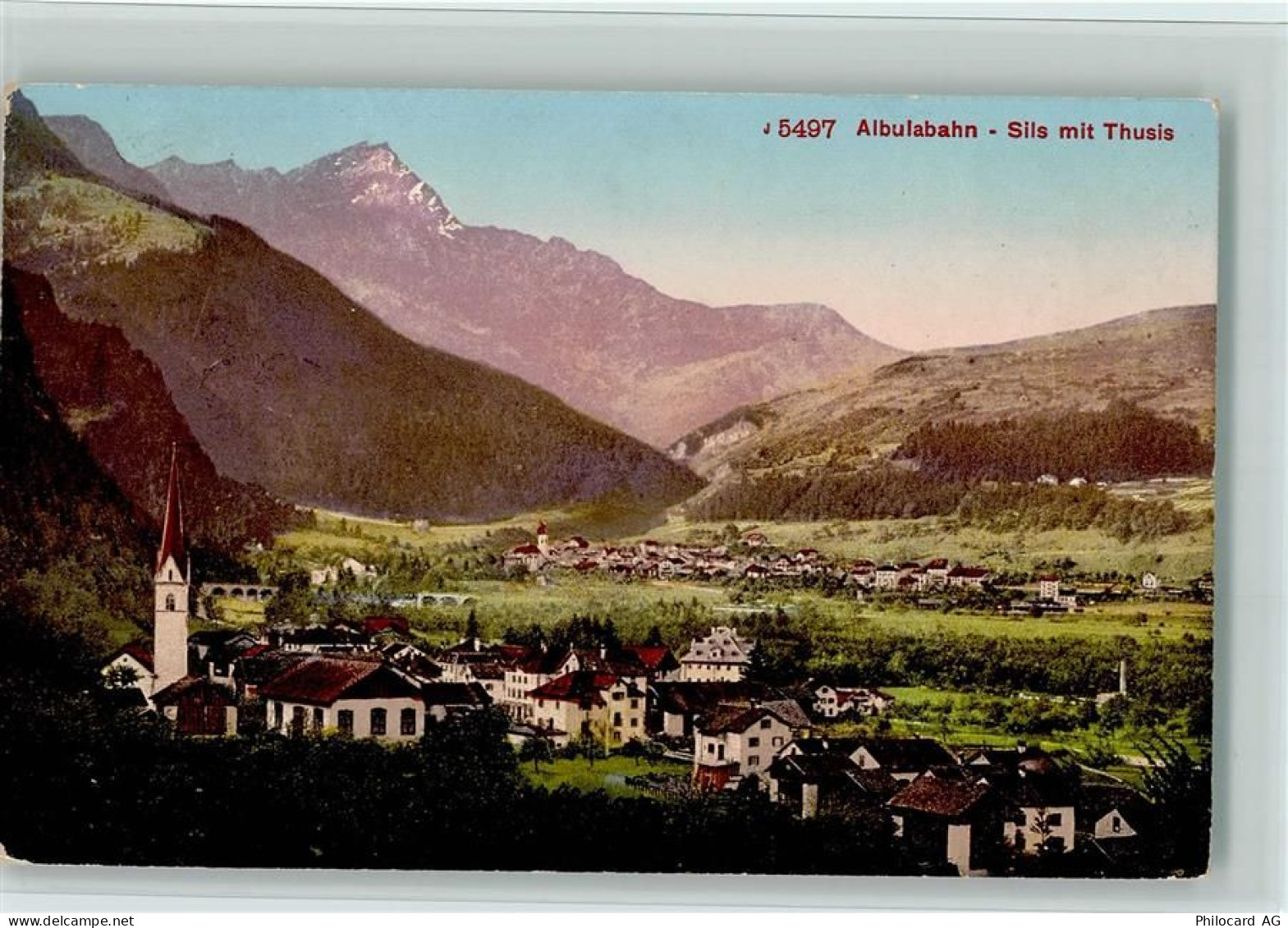 7515 Sils/Segl Baselgia 1912 - Albulabahn Sils mit Thusis - 11085410