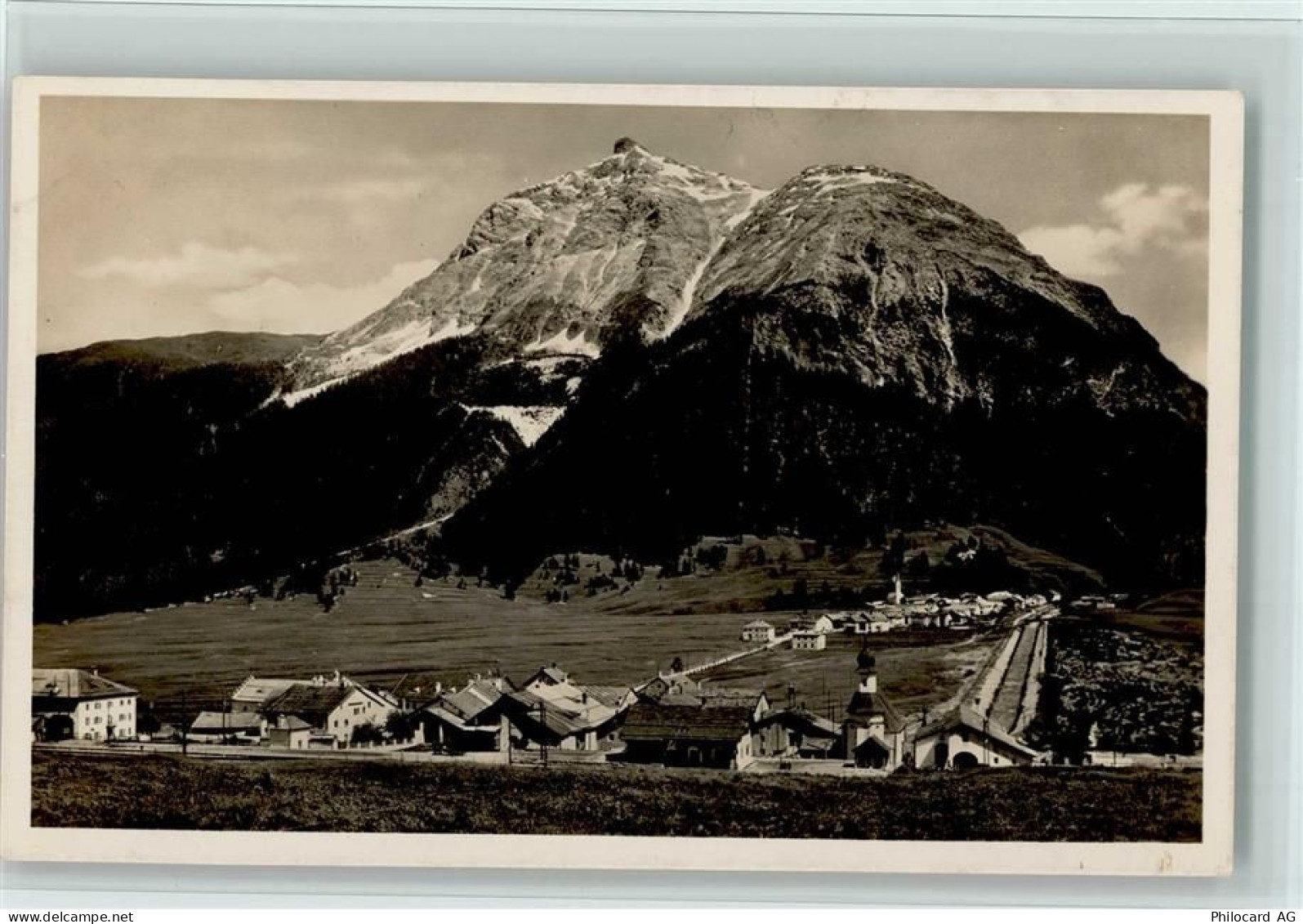 7522 La Punt-Chamues-ch 1927 Foto AK Ponte-Campovasto Piz Misaun, gute E... - 13077579