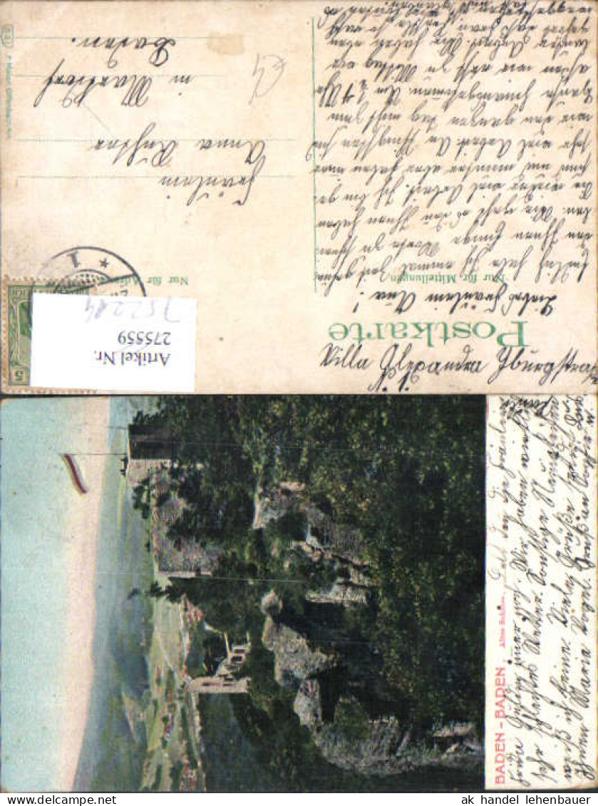 752214 Baden Baden Altes Schloss gel Markdorf