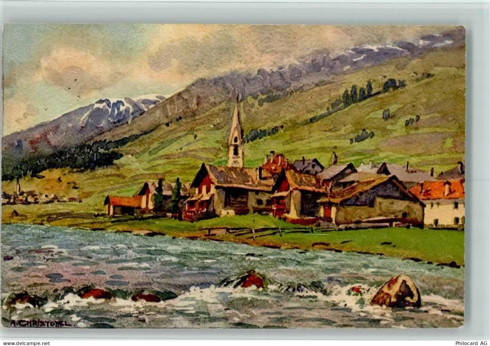 7525 S-chanf 1917 Künstlerkarte A. Christoffel - 10257442