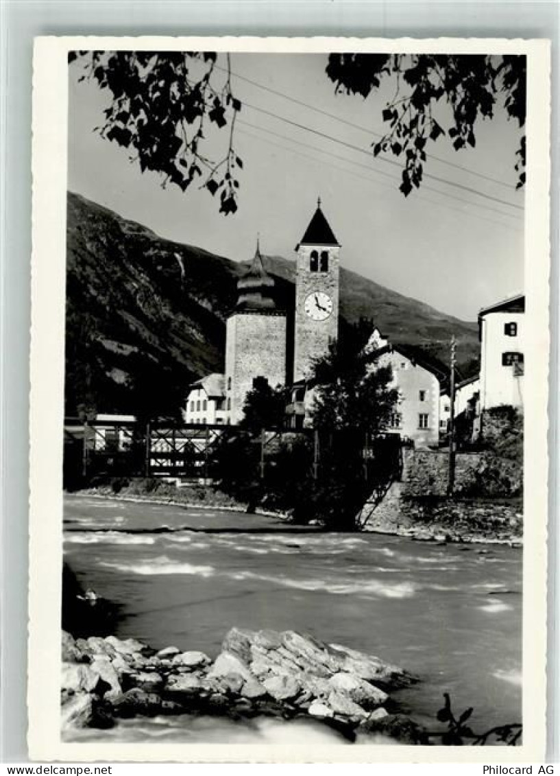 7542 Susch Foto AK Schloss Kirche - 38068244