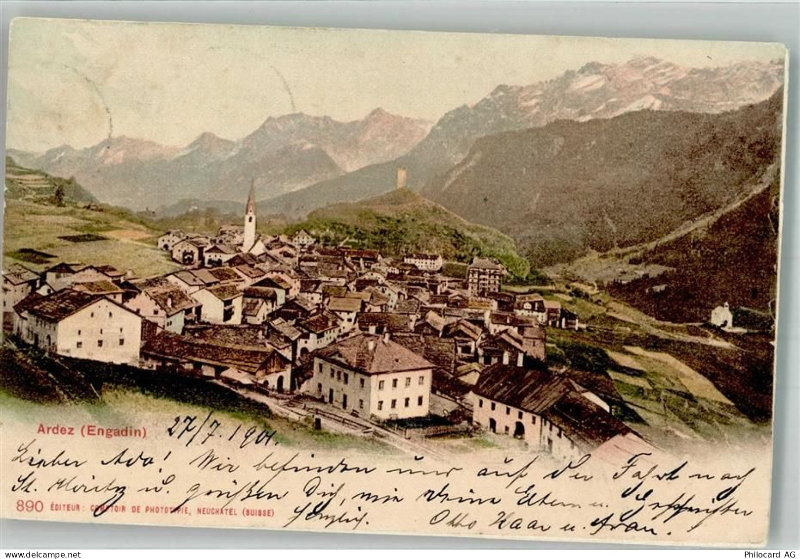 7546 Ardez 1901 Foto AK - 38069610