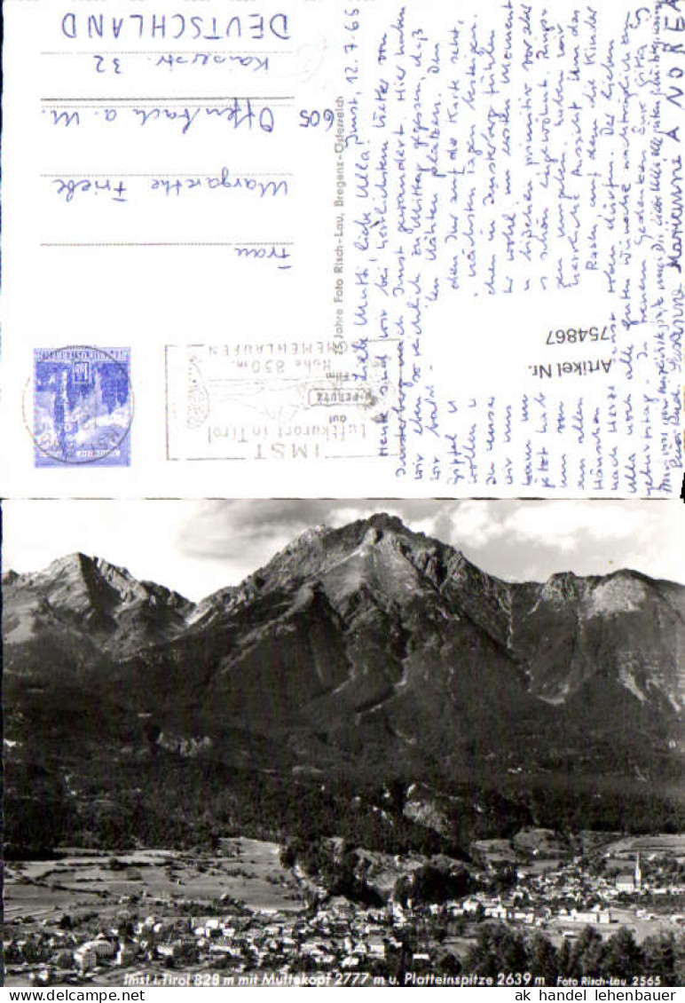 754867 Imst Muttekopf Platteinspitze Bez. Imst 1965
