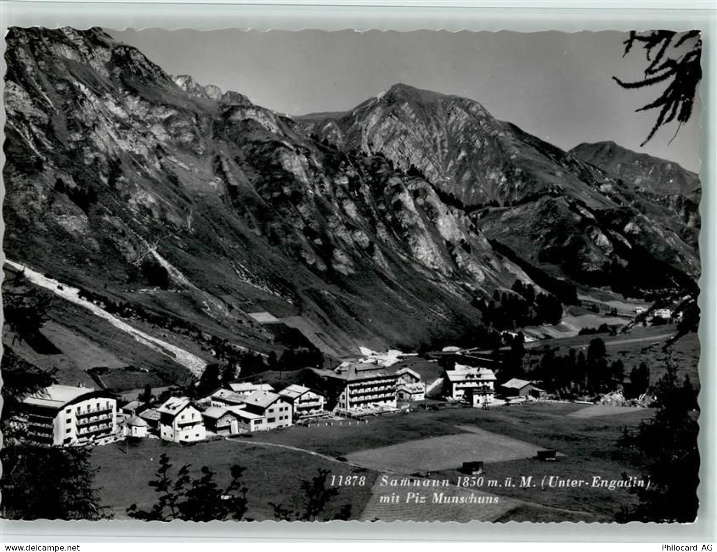 7563 Samnaun Dorf - Blick nach Samnaun Unter-Engadin mit Piz Munschuns... - 11052437