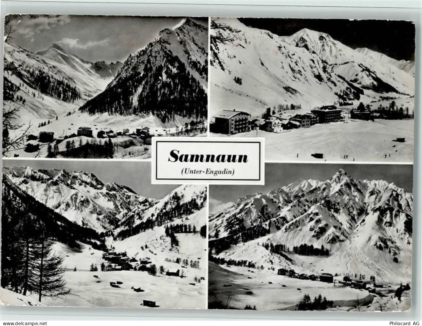 7563 Samnaun Dorf - Unter-Engadin 4-Bildkarte Winter - 11058161
