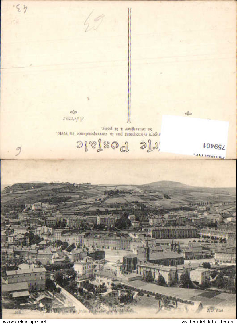 759401 Le Puy-en-Velay Vue prise du Rocher Saint-Michel Arrondissement du Puy-en-Velay France