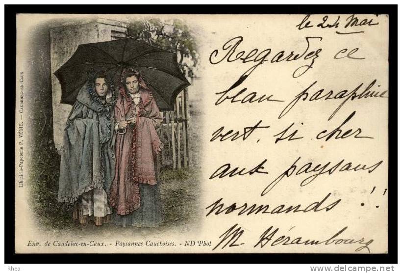 76 Caudebec-en-Caux costume coiffe parapluie D76D K76164K C76164C RH096115