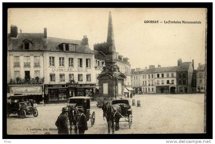 76 Gournay-en-Bray attelage cheval fontaine D76D K76312K C76312C RH096746