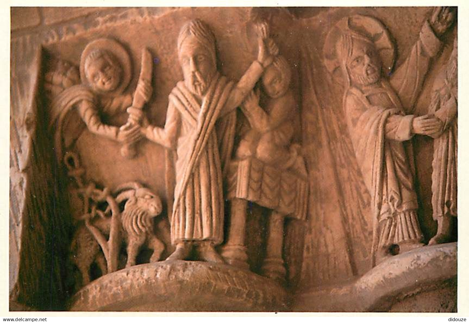 76 - Saint Martin de Boscherville - Abbaye Saint-Georges - Salle capitulaire - Sacrifice d'Isaac - Art Religieux - Carte