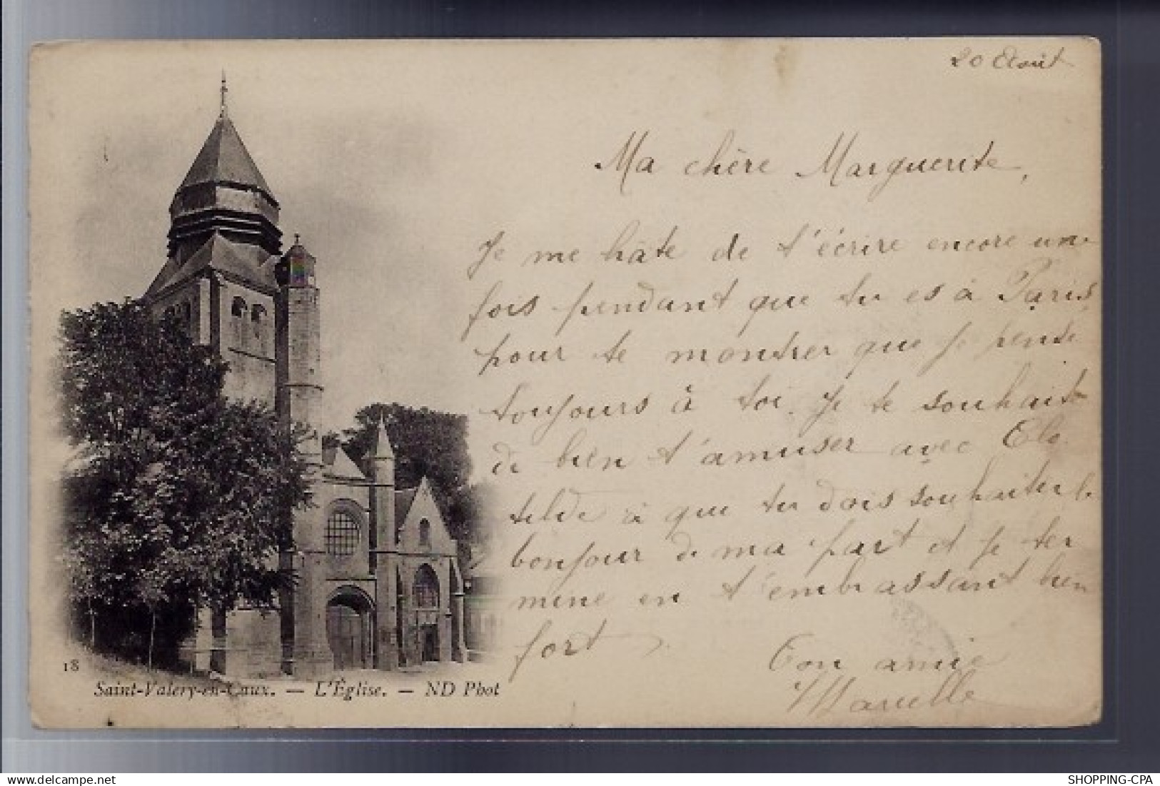 76 - Saint-Valery-en-Caux - l' église - Voyagé - Dos non divisé
