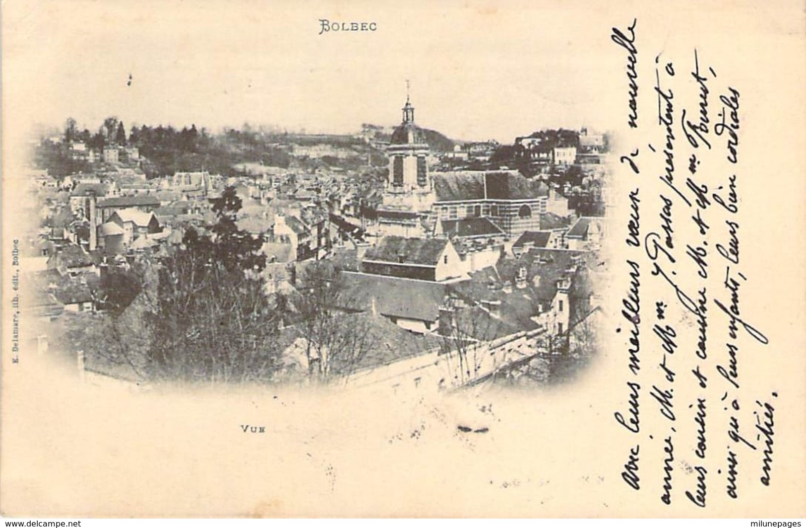 76 SEINE Maritime  Vue générale de BOLBEC carte nuage précurseur