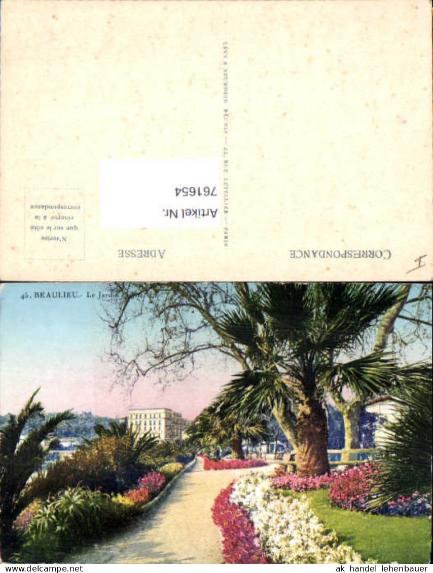 761654 Beaulieu Le Jardin Arrondissement Nizza France