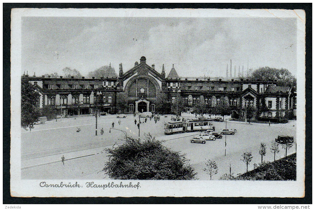 7628 - alte Ansichtskarte - Osnabrück - Hauptbahnhof Bahnhof - gel - Bromsilber Imitation