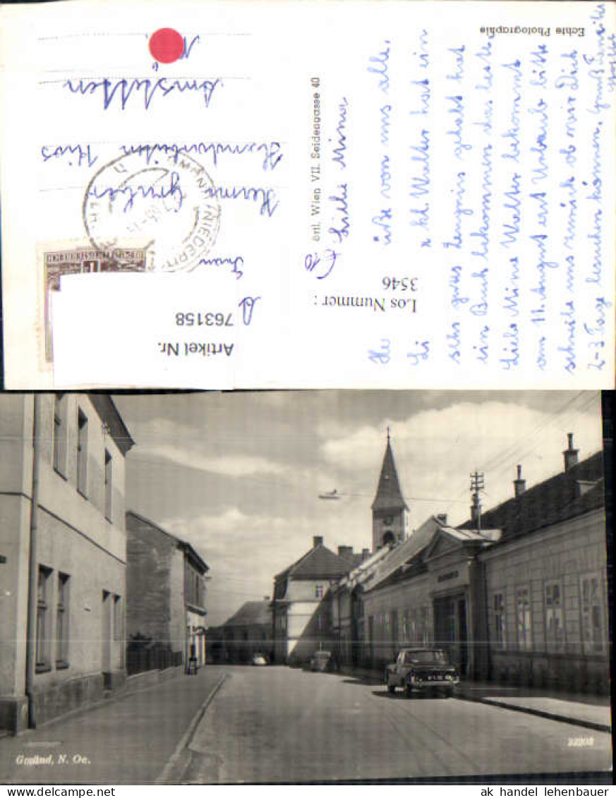 763158 Gmünd Straßenansicht Bez. Gmünd Oldtimer Kennzeichen W 12195