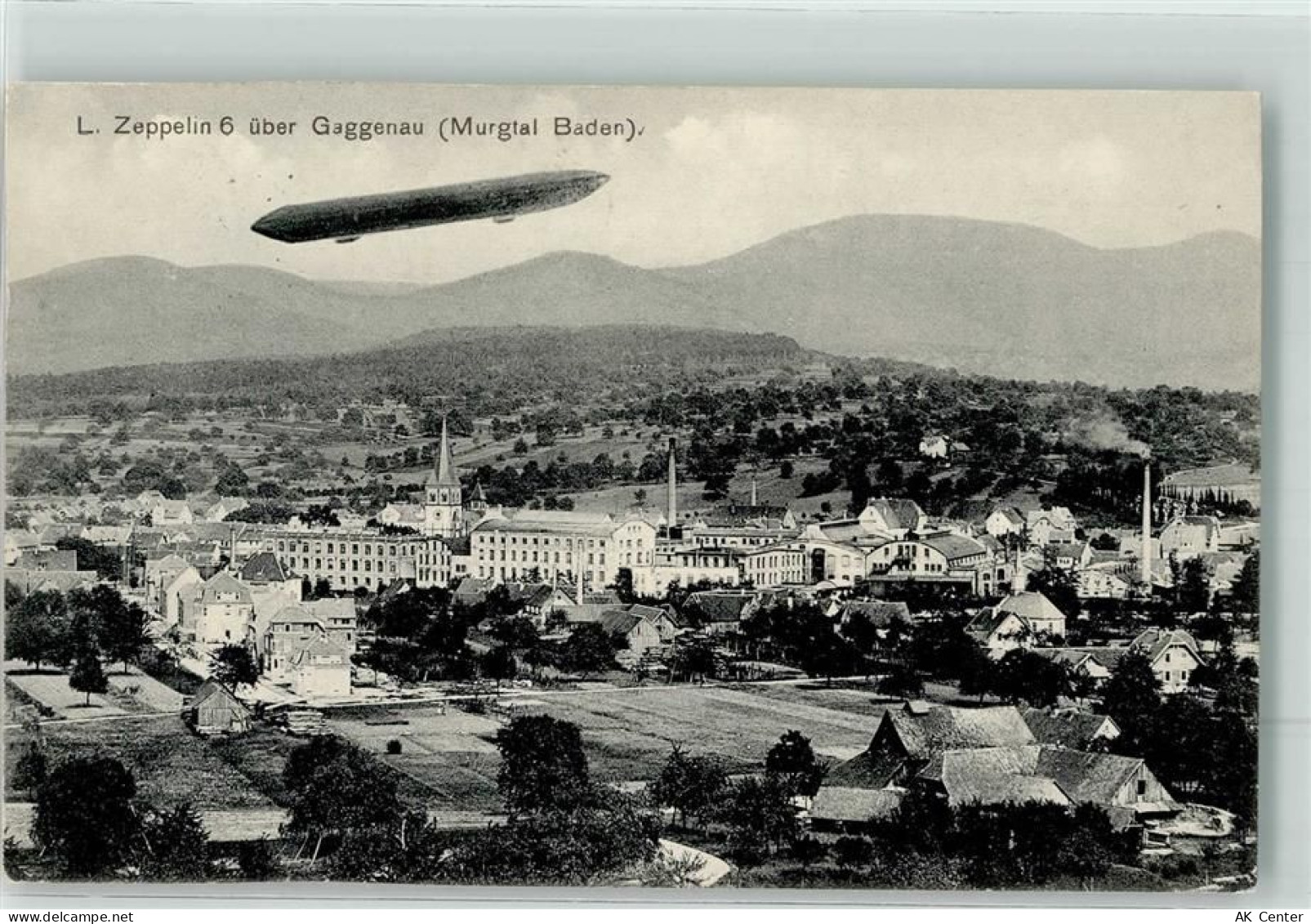 76571 W7560 Gaggenau 1911 Foto AK Luftschiff Zeppelin 6 über Gaggenau - 13625415