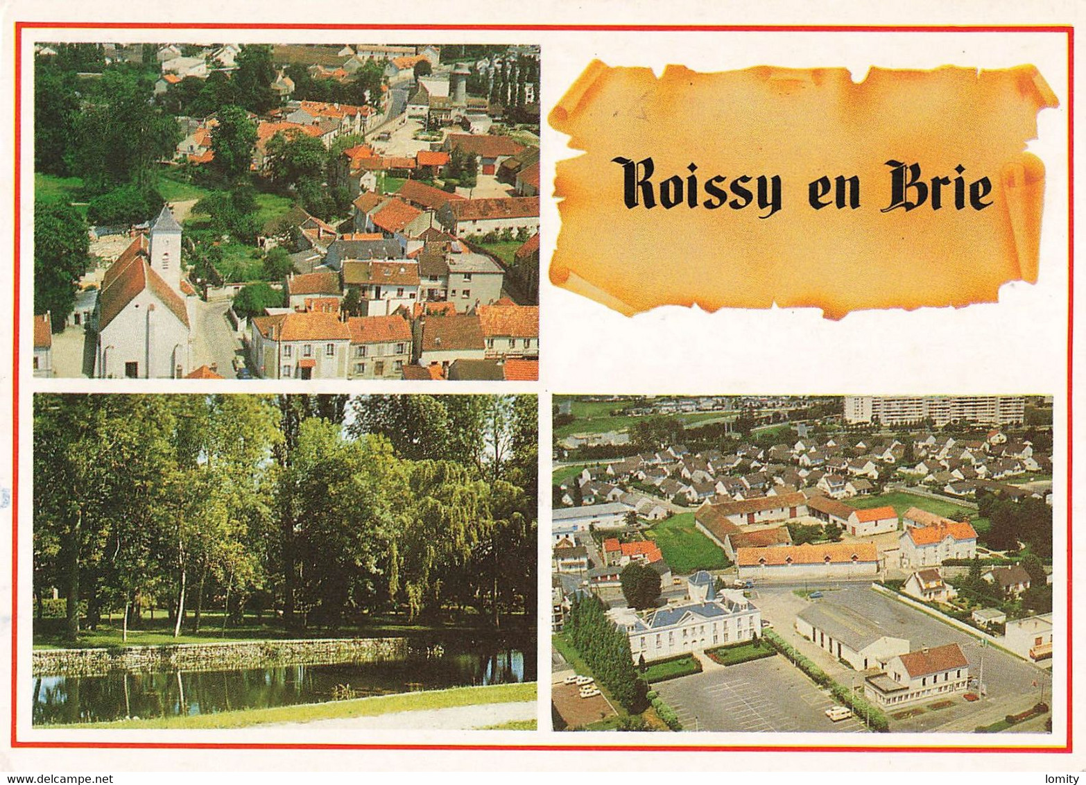 77 Roissy en Brie carte 3 vues CPM cachet Roissy 1986