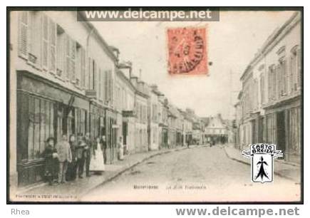 78 Bonnières-sur-Seine - Bonnières - La Rue Nationale - cpa