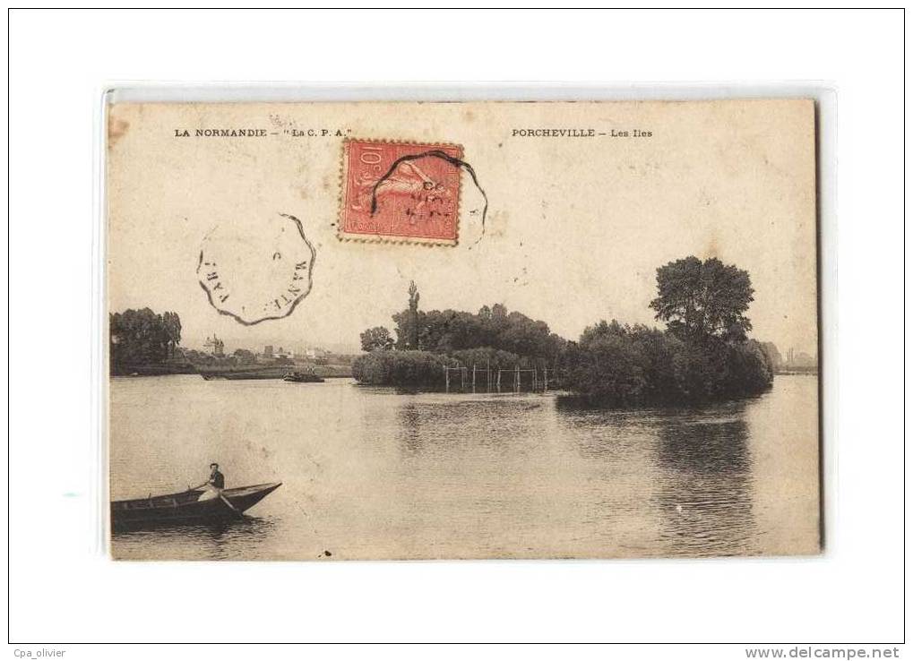 78 PORCHEVILLE Bords de Seine, Iles, ed CPA, Normandie, 1905