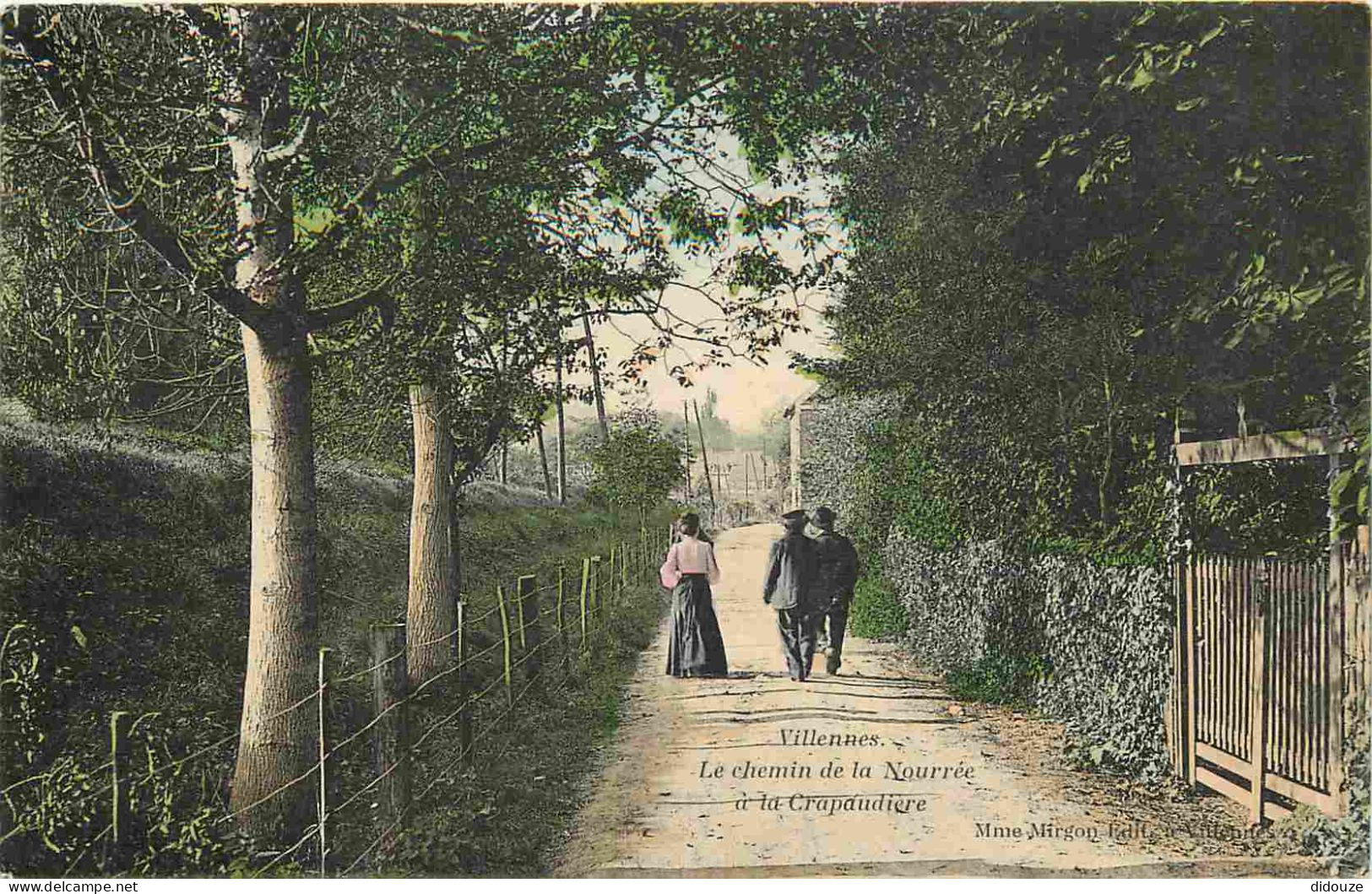 78 - Villennes sur Seine - Le chemin de la Nourrée à la Crapaudière - Animée - Colorisée - CPA - Voir Scans Recto-Verso