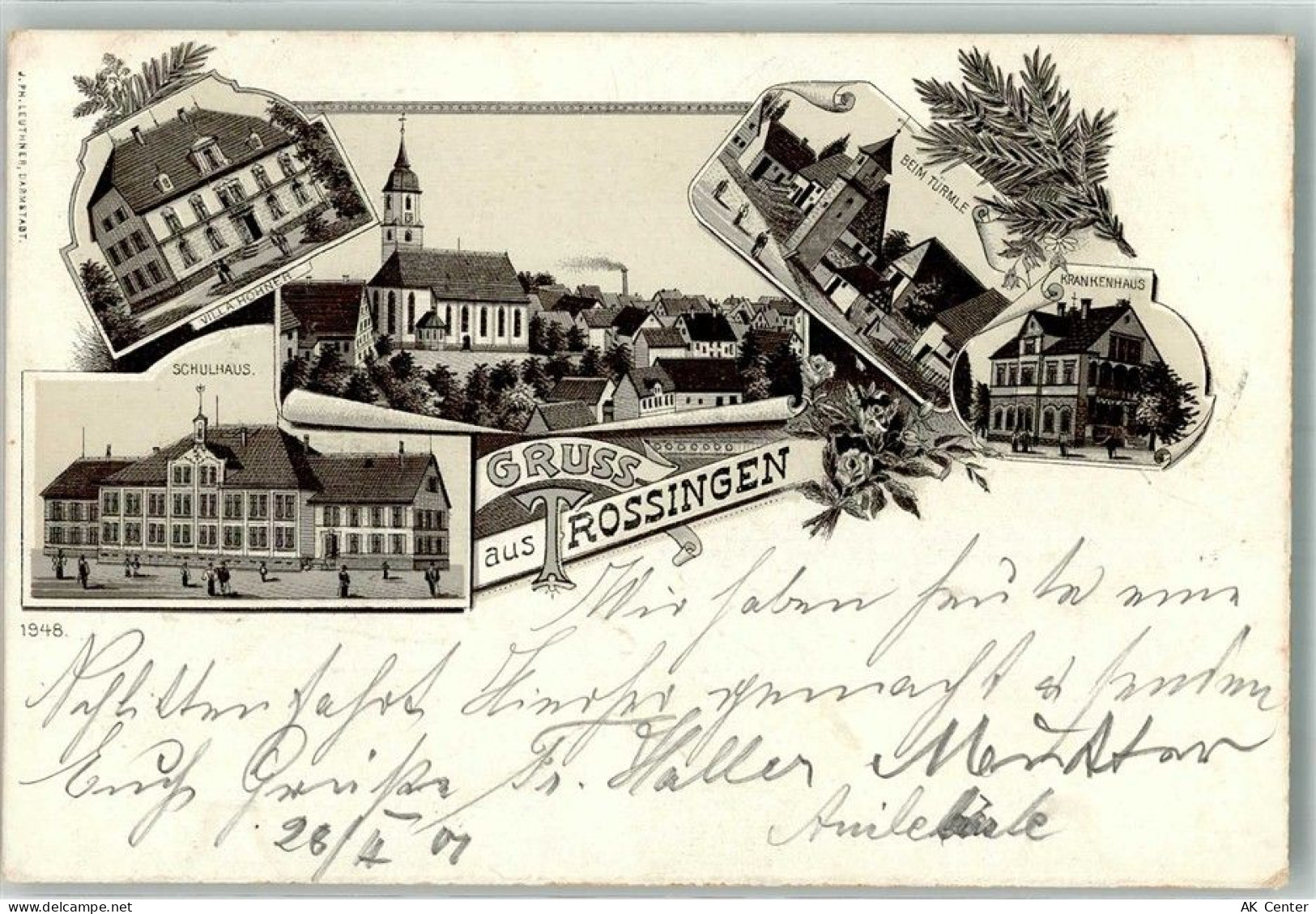 78647 W7218 Trossingen 1901 Lithographie Beim Türmle Schule Villa Hohner... - 13672222