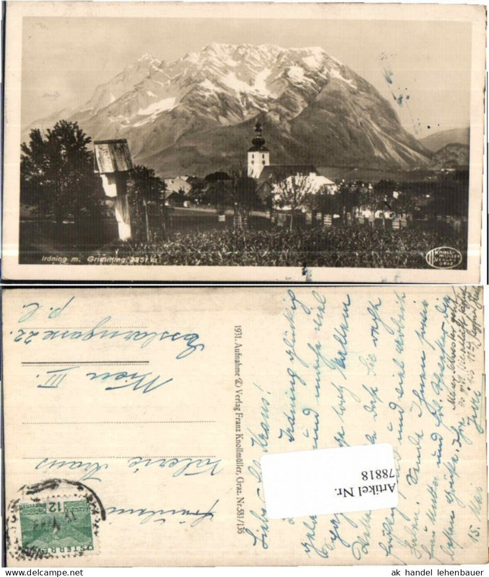 78818,Irdning m. Grimming Ortsrand 1931