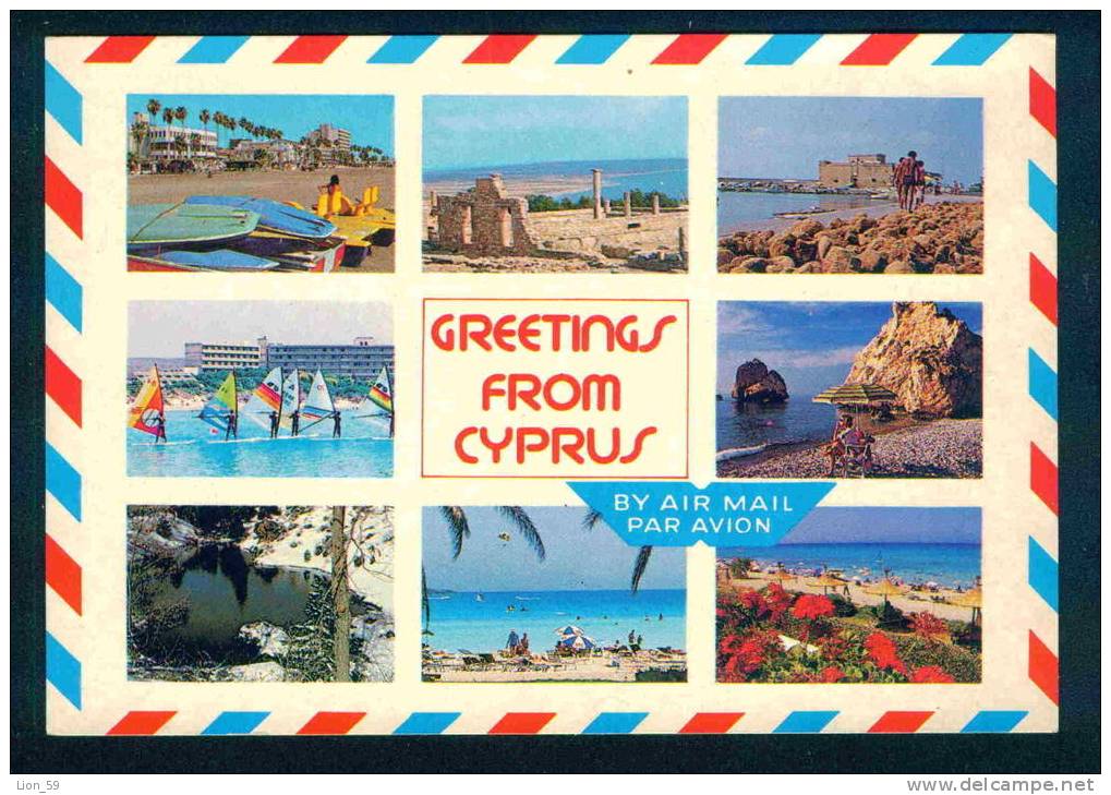 79001 / GREETINGS FROM CYPRUS - Windsurfing Planche a voile Windsurfen SPORTS - Cyprus Chypre Zypern PC mint