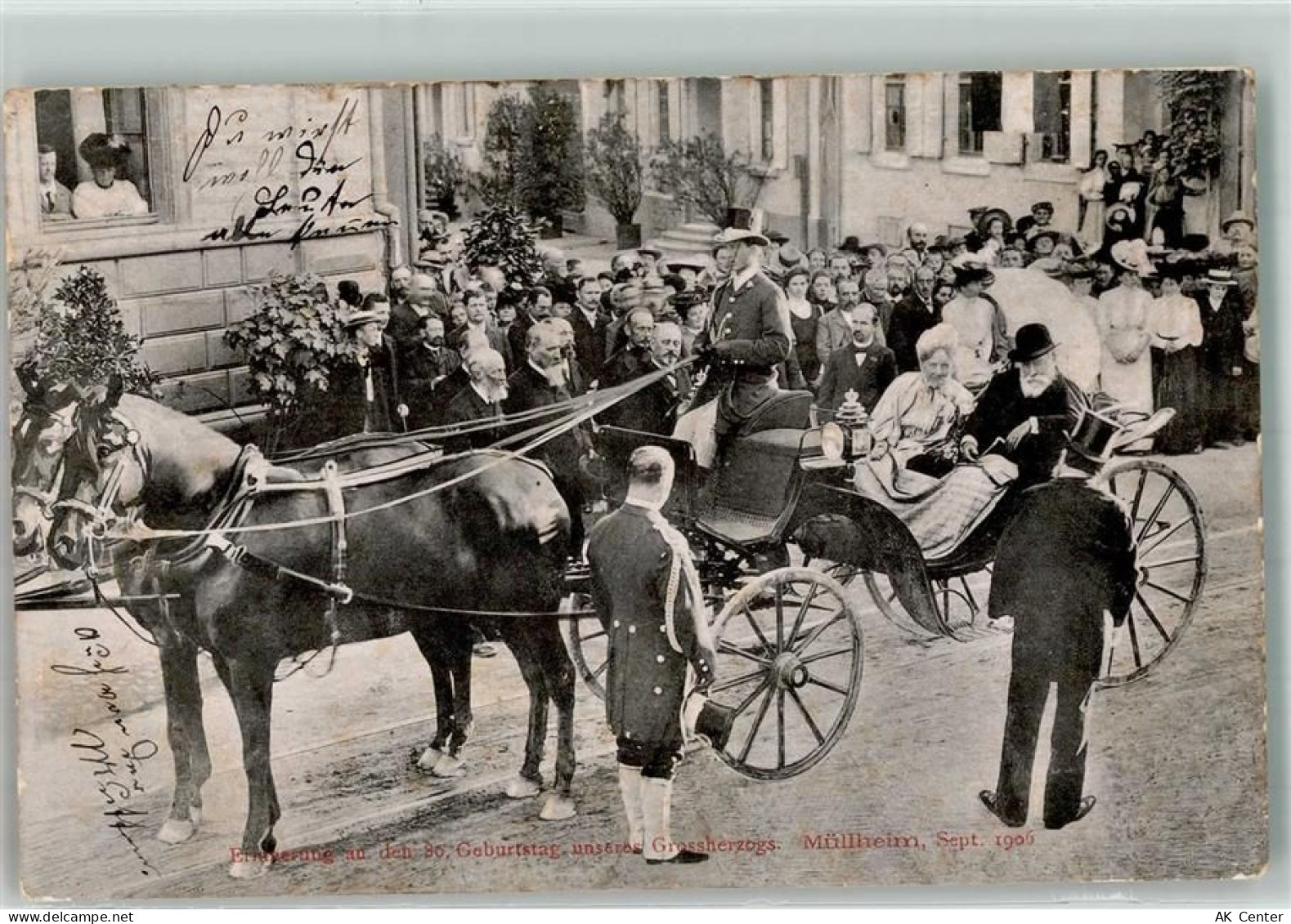 79379 W7840 Müllheim , Baden 1907 Foto AK Großherzogenpaar Erinnerung an... - 13639595