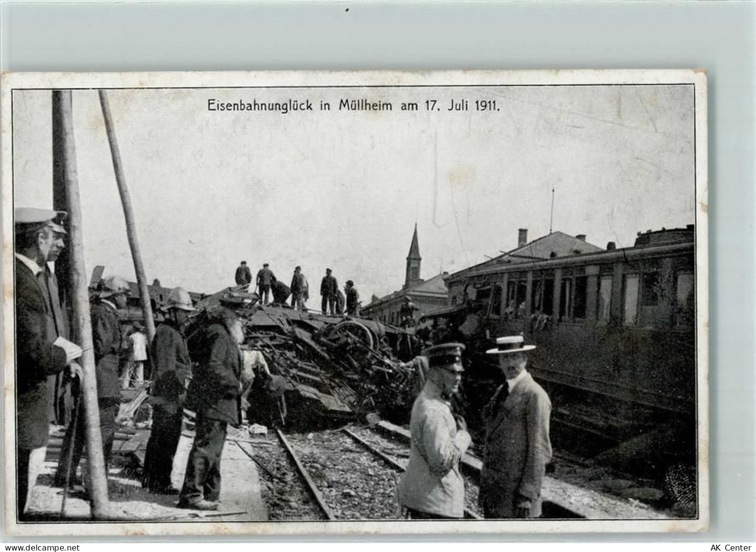 79379 W7840 Müllheim , Baden - Eisenbahnunglück 17. Juli 1911 - 13605031