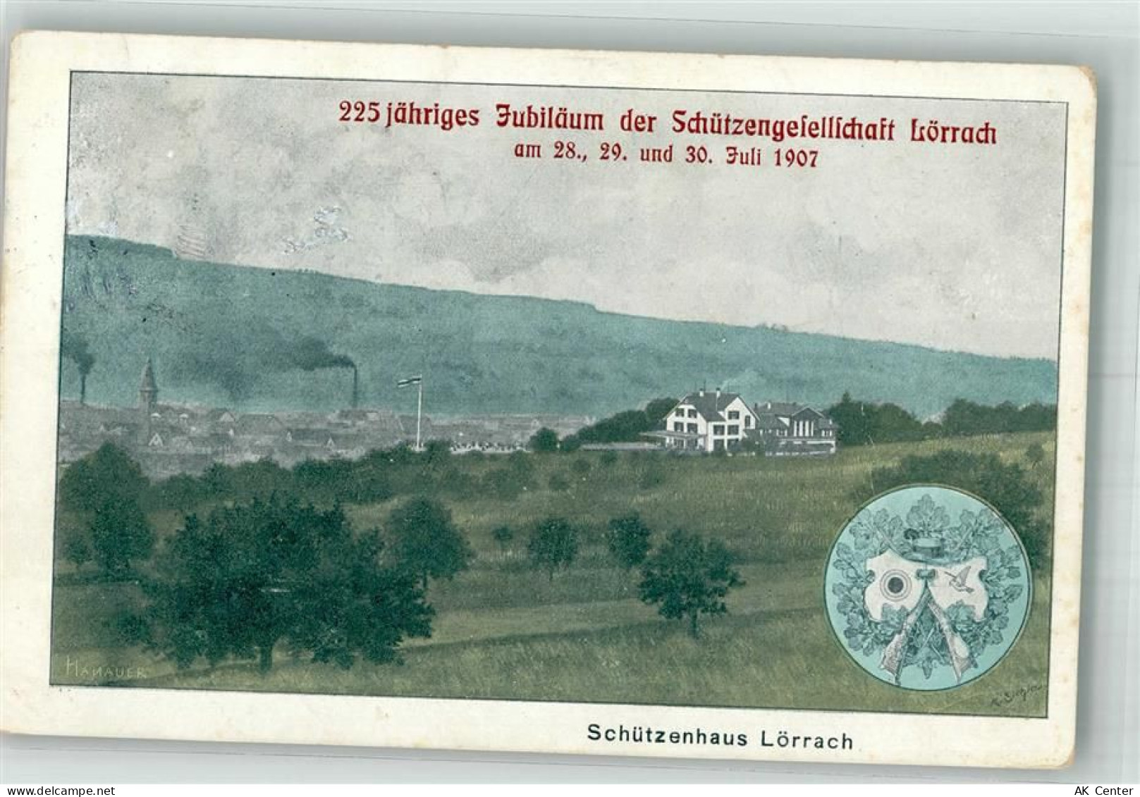 79539 W7850 Lörrach 1907 Künstlerkarte 225 jähriges Jubiläum der Schütze... - 13664687