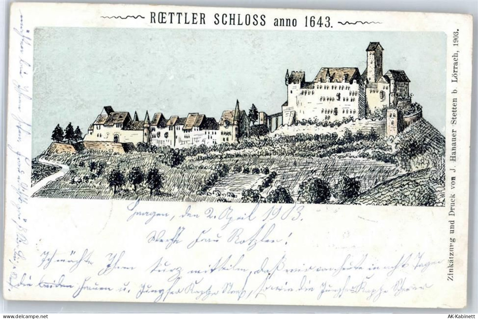 79539 W7850 Lörrach Künstlerkarte Rettler Schloß - 51268351
