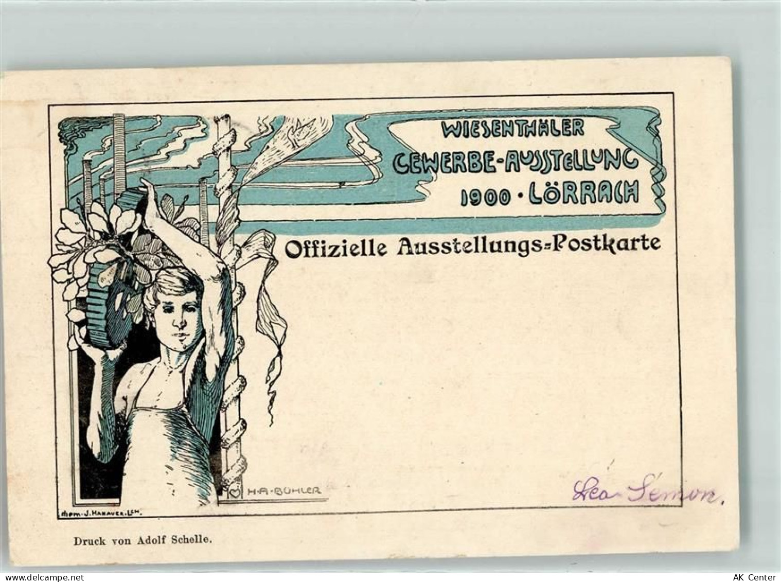 79539 W7850 Lörrach Künstlerkarte Wiesenthäler Gewerbe-Ausstellung 1900 ... - 13606684