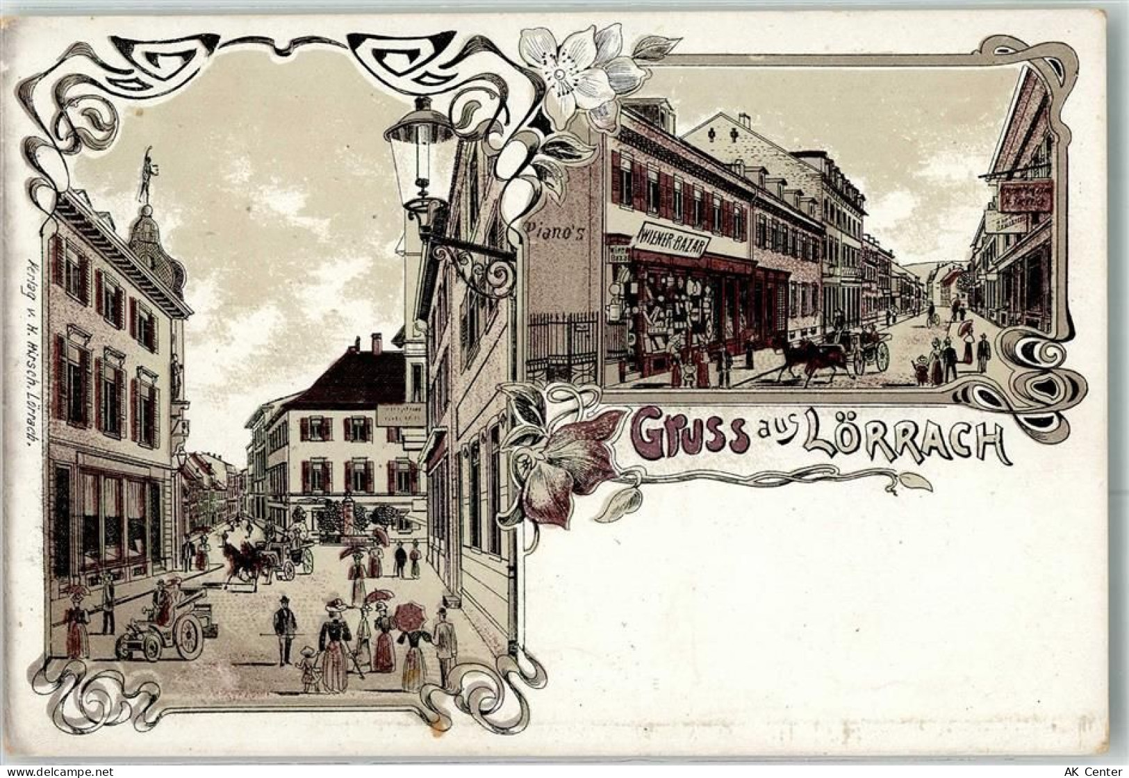 79539 W7850 Lörrach Lithographie Geschäft Wiener Bazar - 13616705